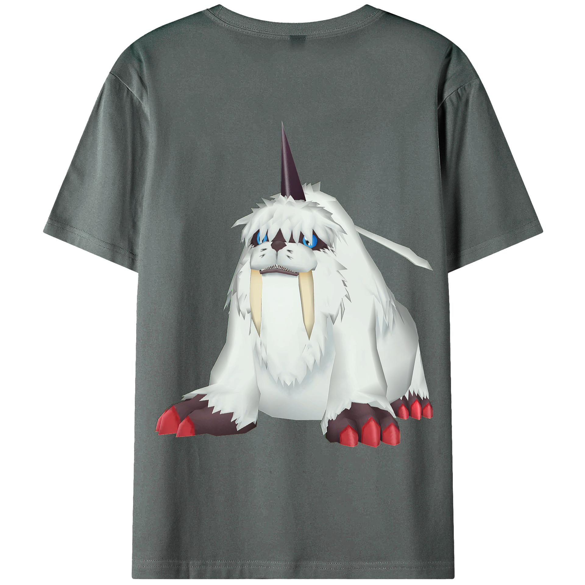 （画像用） Digimon デジタルモンスター/デジモン 綿100％ メンズ半袖Tシャツ（バックプリント） 通気性